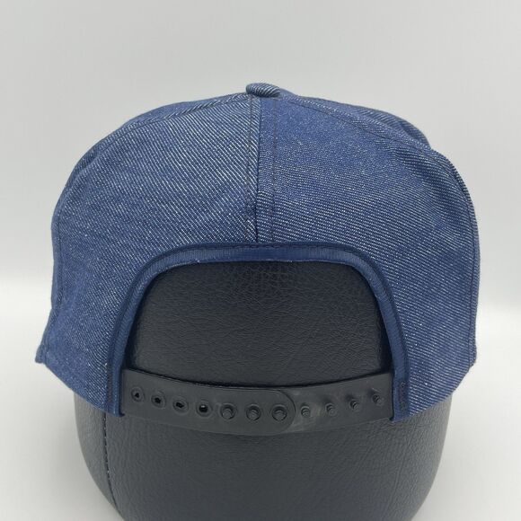 Vintage Denim Short Brim Jean Snapback Hat Cap Rare 1980s Made In The USA - Picture 4 of 11